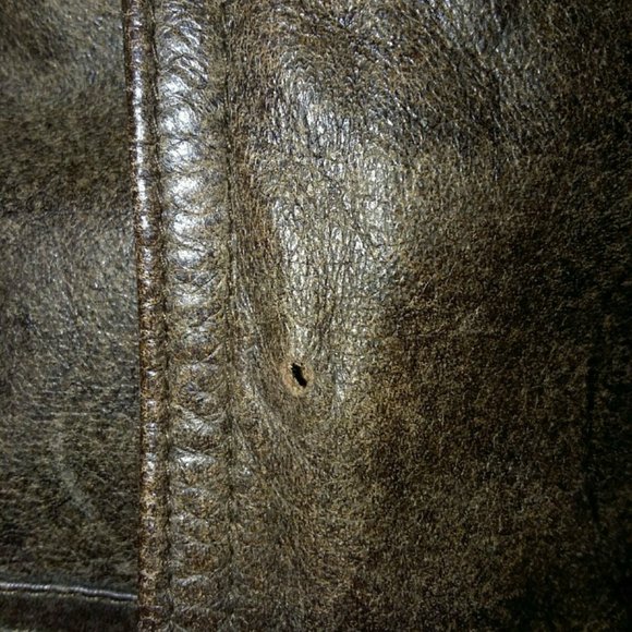 Leather like distressed cropped ladies large jacket - Picture 4 of 4